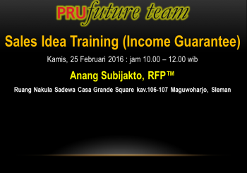 Sales Idea Training 25 Feb 2016