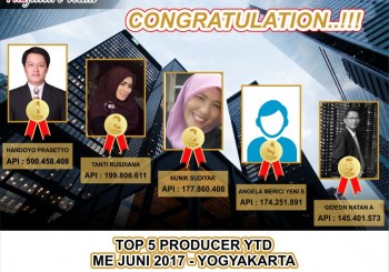 TOP 5 PRODUCER YTD ME JUNI 2017 – YOGYAKARTA