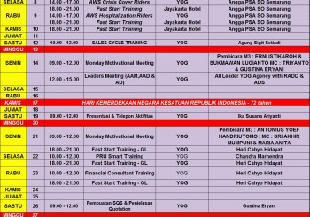 AGENDA YOG AGUSTUS 2017